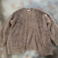 GU フェザーヤーン カーディガン グレー L