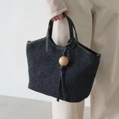 手工編み】ハンドメイド・ヴィンテージ風メンズトートバッグ（大容量 