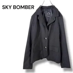 スカイボンバー ジャケット L ピンストライプ ブラック テーラード