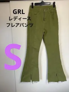 グレイルオリーブグリーン ブーツカットデニムS