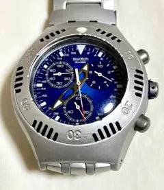 Swatch スウォッチ クロノグラフ ブルー文字盤 メンズ腕時計 - メルカリ