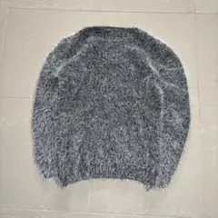 シャギーニット グレー フェザーニット ふわふわ セーター 長袖 レディース