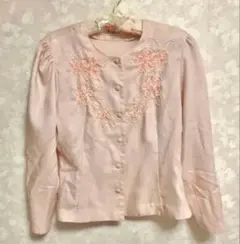 昭和レトロ 日本製 古着 vintage ピンク お花 ブラウス クラシカルのサムネイル