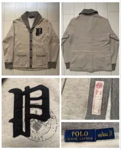 POLO ラルフローレン ショールカラー スウェット カーディガン グレー XL