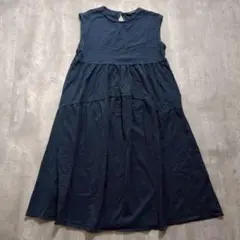 SUGAR SPOON コットン ティアードワンピース ロング ネイビー F 春