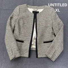 i212◯ UNTITLED ノーカラージャケット ツイードジャケット XL