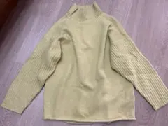 Re:EDIT リブ編み長袖セーター ライトグリーン