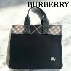 BURBERRY バーバリー トートバッグ キャンバス ブラック 黒