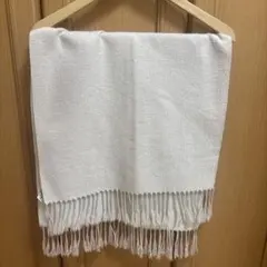 マフラー　リバーシブル　アイボリー