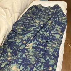 f*a様 青緑花柄 長袖ロングワンピース