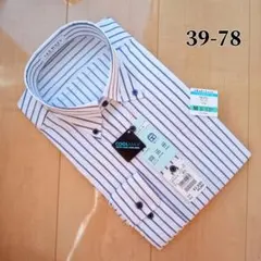 LES MUES ストライプ柄ＢＤドレスシャツ 【M】 39-78のサムネイル