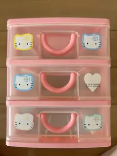 ハローキティ 3段 引き出し ケース Hello Kitty ピンク 平成