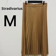 Stradivarius ブラウン プリーツロングスカート　Ｍ