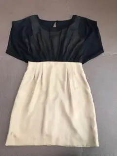 ブラック×ゴールド  バイカラーワンピース