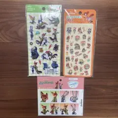 ズートピア　ぷくぷくシール　ペタペタシール　証明写真風ステッカー　3点セット