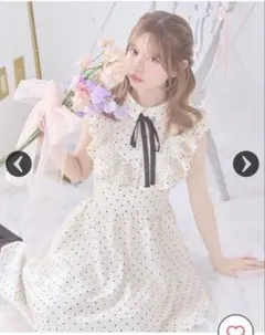 michellMacaronミシェルマカロン ドット柄 フリル ワンピース michellMacaron ドットフリルティアードワンピース - メルカリ