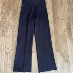 ミラオーウェン　ニットパンツ　センタープレス　ブラウン
