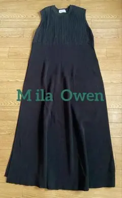 ミラオーウェン　ノースリーブワンピース　ブラック