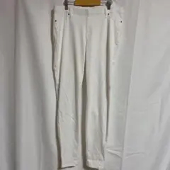 訳あり レディース ホワイト ストレッチ スキニーパンツ Lサイズ シンプル