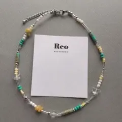 №2105天然石 ターコイズビーズネックレス