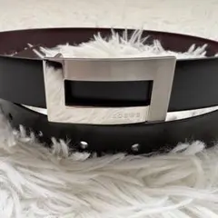 極美品　ロエベ　LOEWE レザーベルト スクエアバックル　ブラックのサムネイル