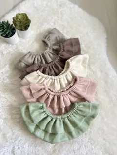 【フリルスタイ】くすみカラー　ダブルガーゼ