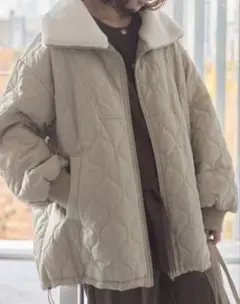 おっとん様専用　ボアキルトジャケット　ライトベージュ