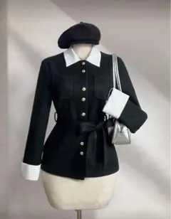 ベルト付きジャケット