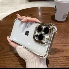 iPhone14pro Maxハードケース　透明　無地 金キラキラ　耐衝撃