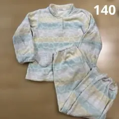 フリースパジャ　140 ガールズ　ハート　グリーン　イエロー　ホワイト