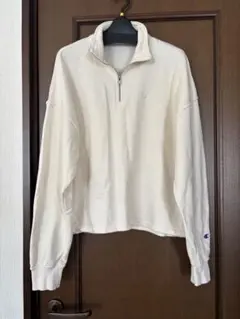 Champion ハーフジップ トレーナー M ホワイト
