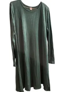 即完✨【L】OLD NAVY ダークグリーン 長袖ワンピース