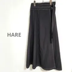 ​定価11,000円HARE WベルトステッチSK ロングマキシスカート 黒 Fのサムネイル