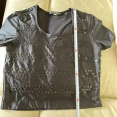 MICHEL KLEIN ミッシェルクラン Tシャツ ブラック　スパンコールのサムネイル
