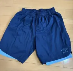 umbro ネイビー インナー付ハーフパンツ