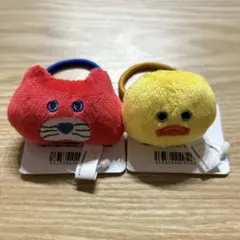 mojojojo マスコット付きヘアゴム ネコ　青　赤