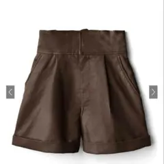 GRL グレイル　レザーショートパンツ　ブラウン　Sサイズ　[tu88]