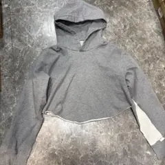 MM6 Maison Margiela グレー クロップドフードパーカー Sのサムネイル