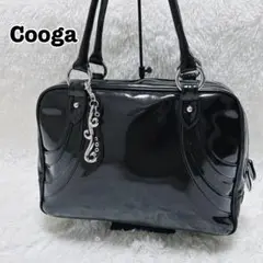 ✨極美品✨ クーガ マジョリカ エナメル ボストンバッグ A4 リュクスブラック