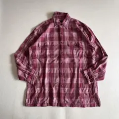 90s オールドユニクロ オープンカラー 紺タグ ネルシャツ ジャケット