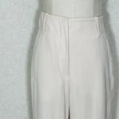 【美品】インコテックス 上質 高級ウール テーパードスラックス ベージュ 光沢感