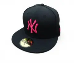NEW ERA ニューヨークヤンキース キャップ ブラック×ピンク 55.8cm