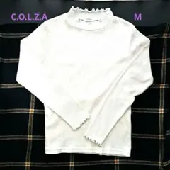 C.O.L.Z.Aホワイト フリルネック 長袖トップス