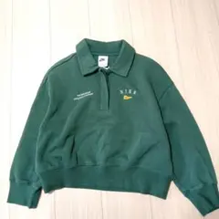 Nike ダークグリーン ポロシャツ風スウェットM1419番