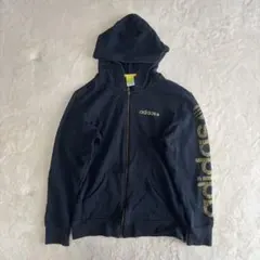 adidas アディダス フルジップパーカー ジップパーカー ブラック ロゴあり