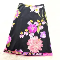 LEONARD FASHION Vintage スカート 花柄 シルク 日本製