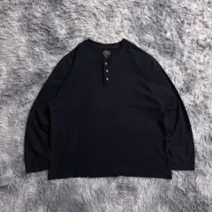 ST JOHN'SBAY ブラック　ヘンリーネックロンt サーマル