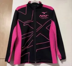 Mizuno ウォームアップジャージ　ジャージ上　黒　ピンク　Sサイズ