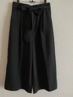 値下げ！GLACIER ウエストリボン ガウチョパンツ ブラック