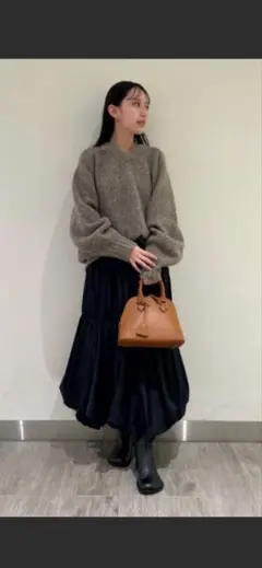 【新品タグ付】Mila Owen ウエストゴムギャザー切替バルーンスカート